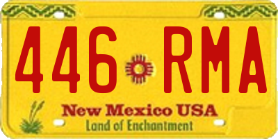 NM license plate 446RMA