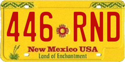 NM license plate 446RND