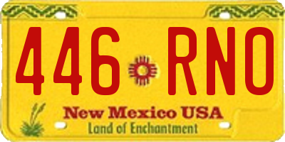 NM license plate 446RNO