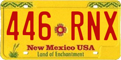 NM license plate 446RNX