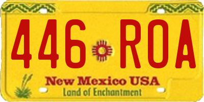 NM license plate 446ROA