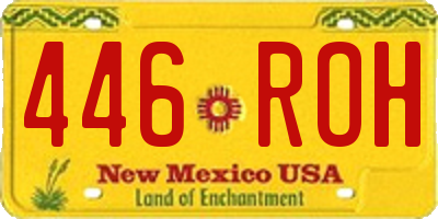 NM license plate 446ROH