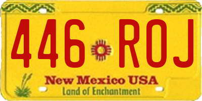 NM license plate 446ROJ