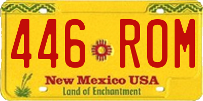 NM license plate 446ROM