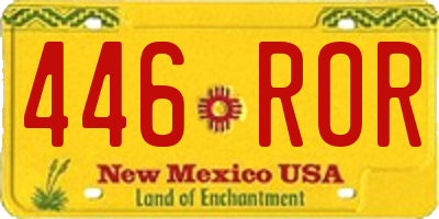 NM license plate 446ROR