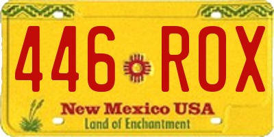 NM license plate 446ROX