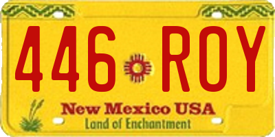 NM license plate 446ROY