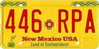 NM license plate 446RPA