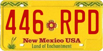 NM license plate 446RPD