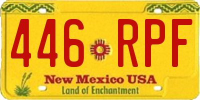 NM license plate 446RPF