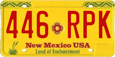 NM license plate 446RPK