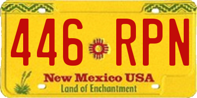 NM license plate 446RPN