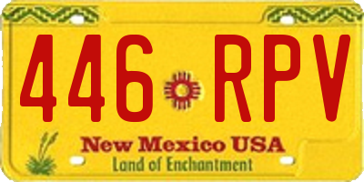 NM license plate 446RPV