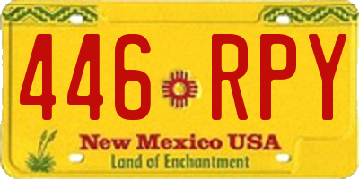 NM license plate 446RPY
