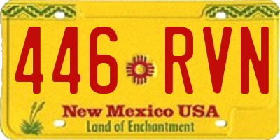 NM license plate 446RVN