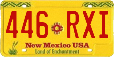 NM license plate 446RXI