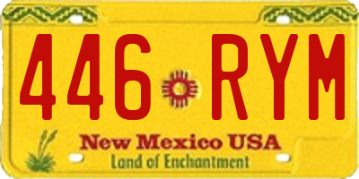NM license plate 446RYM