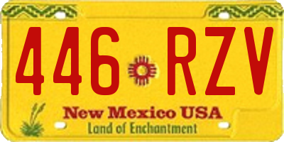 NM license plate 446RZV