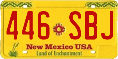 NM license plate 446SBJ