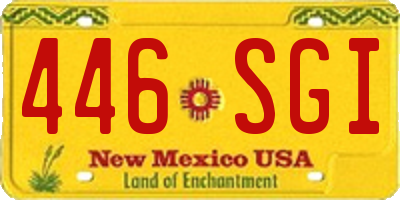 NM license plate 446SGI