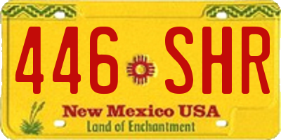 NM license plate 446SHR