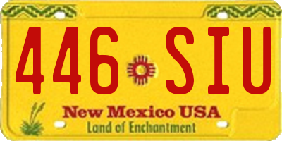 NM license plate 446SIU