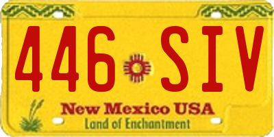NM license plate 446SIV