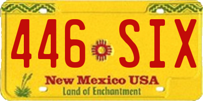 NM license plate 446SIX