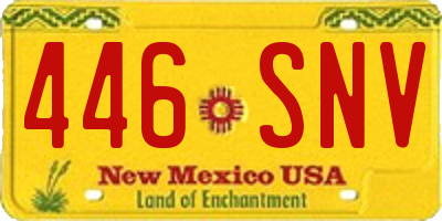 NM license plate 446SNV