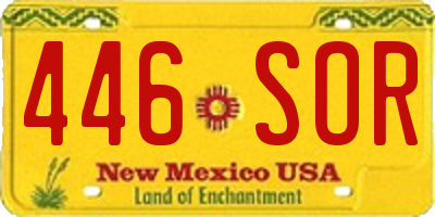 NM license plate 446SOR