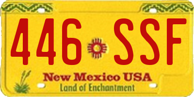 NM license plate 446SSF