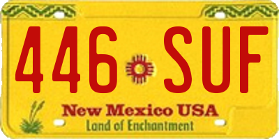 NM license plate 446SUF