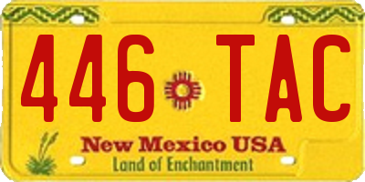 NM license plate 446TAC