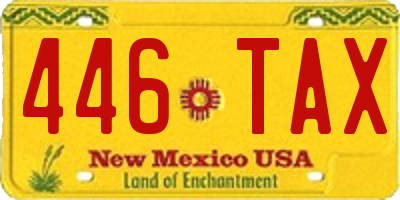 NM license plate 446TAX