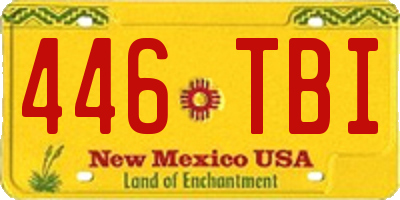 NM license plate 446TBI