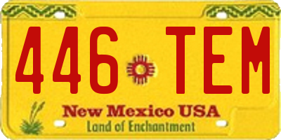 NM license plate 446TEM