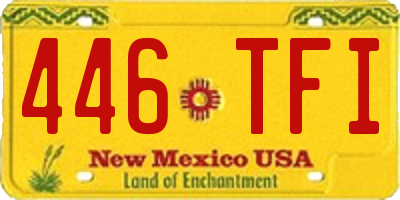 NM license plate 446TFI