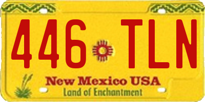 NM license plate 446TLN