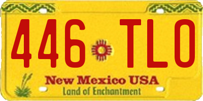 NM license plate 446TLO