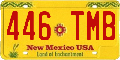 NM license plate 446TMB