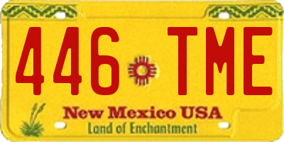 NM license plate 446TME