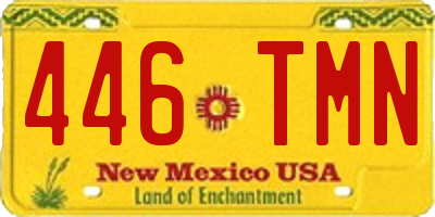 NM license plate 446TMN