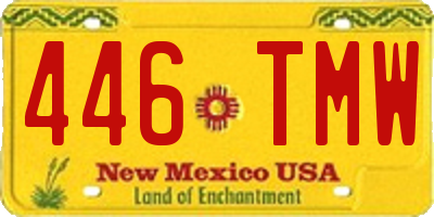 NM license plate 446TMW