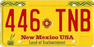NM license plate 446TNB