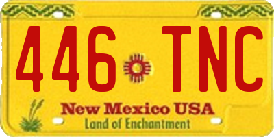 NM license plate 446TNC