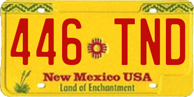 NM license plate 446TND
