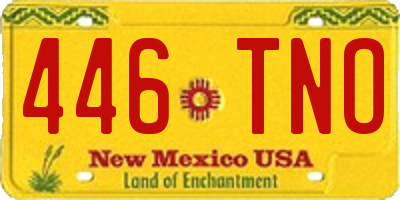 NM license plate 446TNO