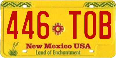NM license plate 446TOB