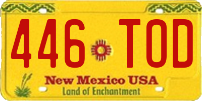NM license plate 446TOD