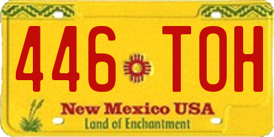 NM license plate 446TOH